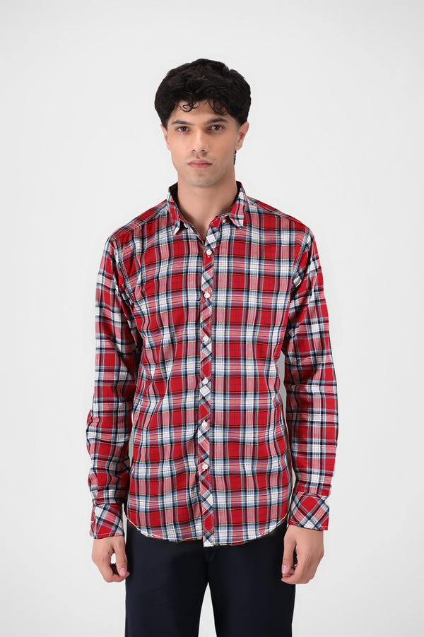 Red Checkered Button Down Shirt