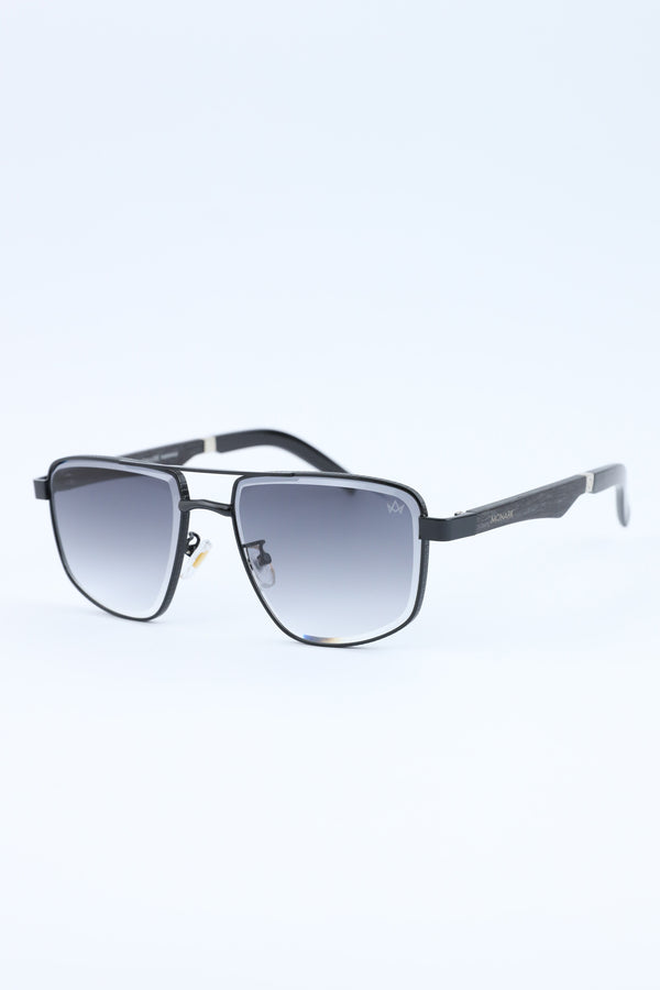 Black  Club Master Wood Frame Glasses