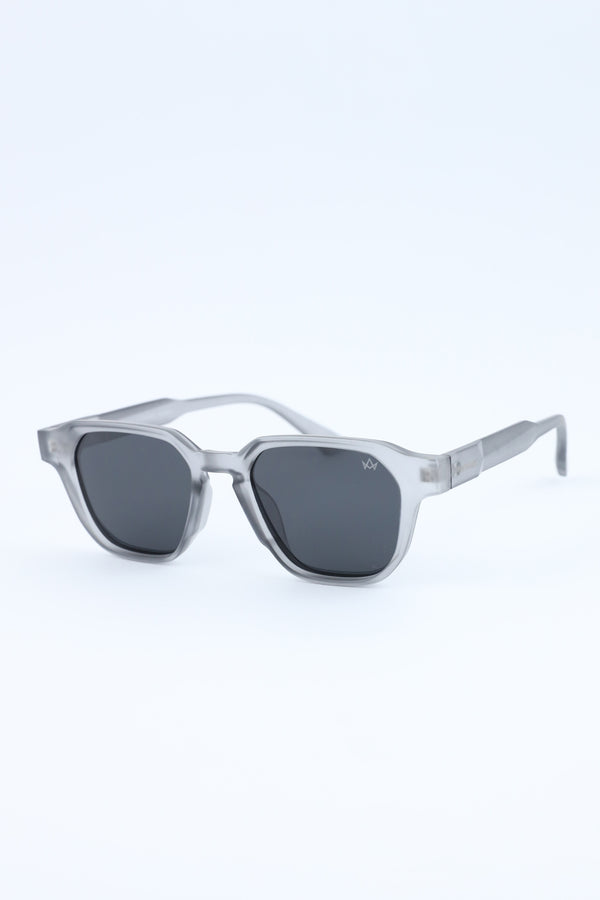 Smoke Grey Geometric Frame Glasses