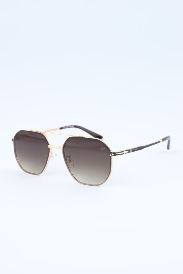 Golden Accent Geometric Frame Glasses