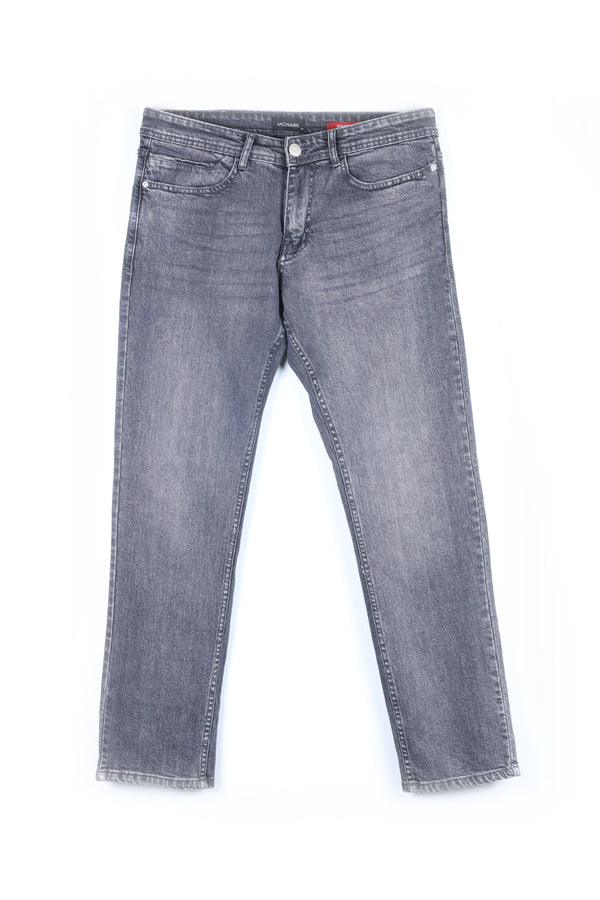 Neutral Gray Straight Fit Jeans