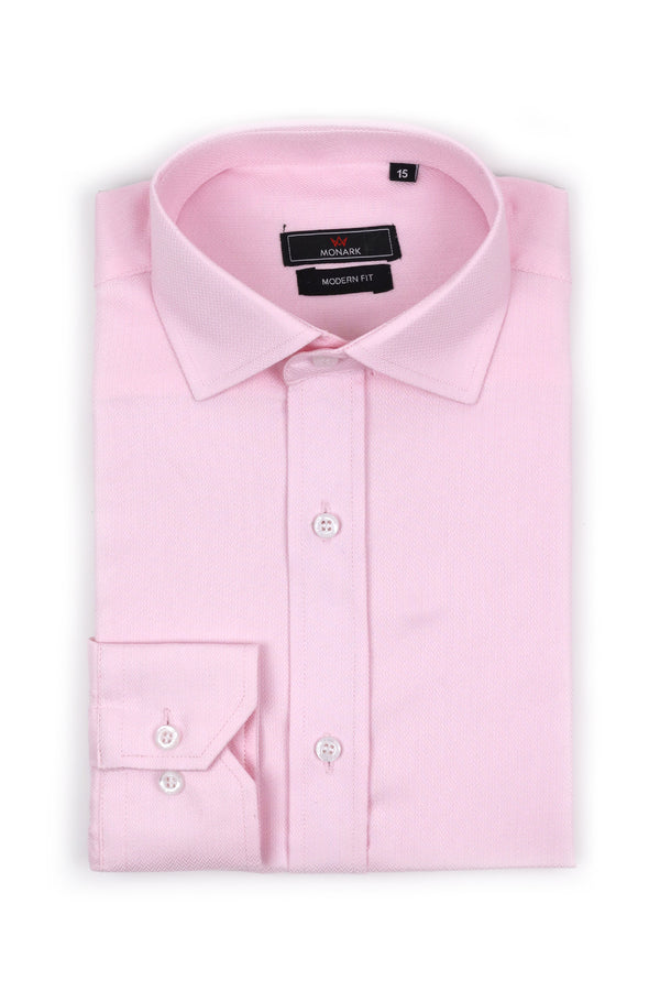 Pink Textured Formal Shirt