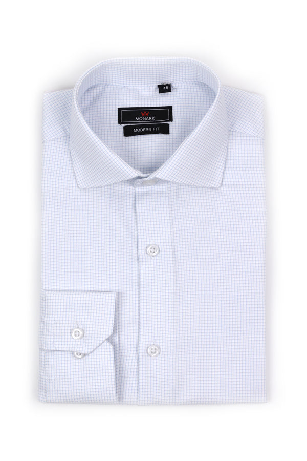 White Checkered Formal Shirt