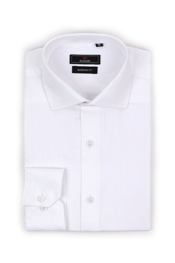 White Textured Formal Shirt