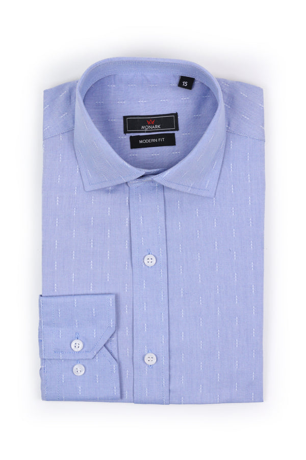 Blue Textured Formal Shirt