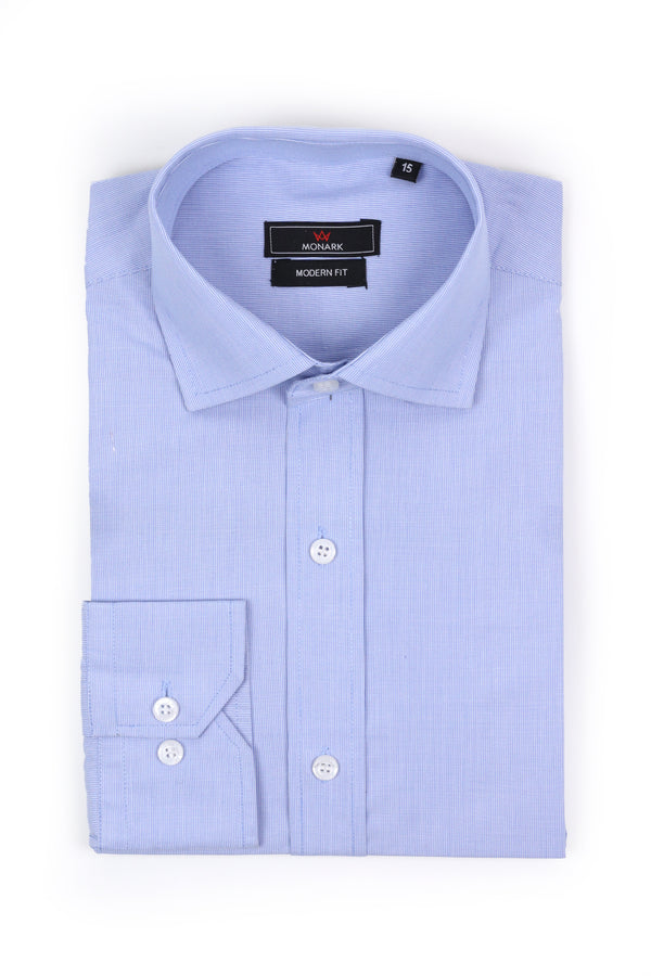 Sky Blue Textured Formal Shirt