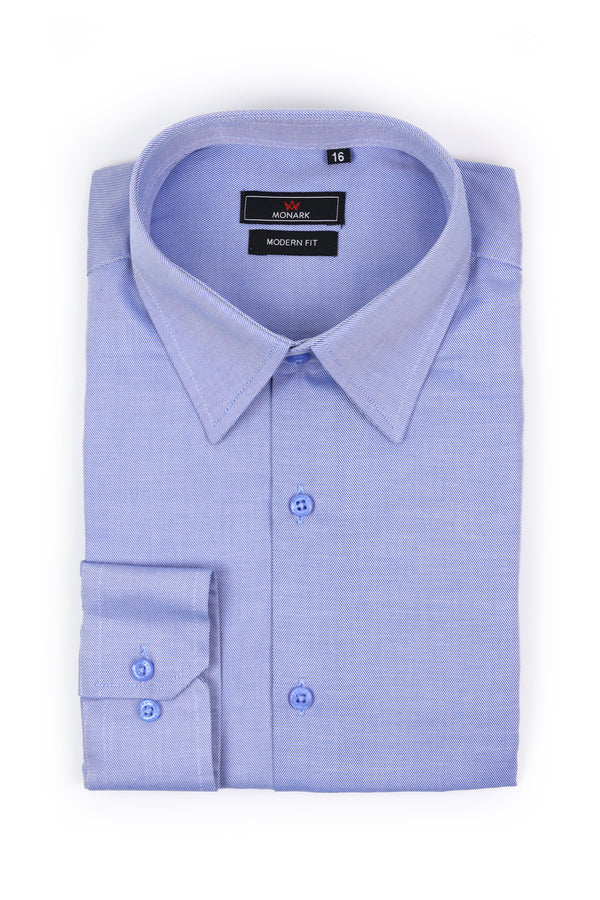 Blue Textured Formal Shirt
