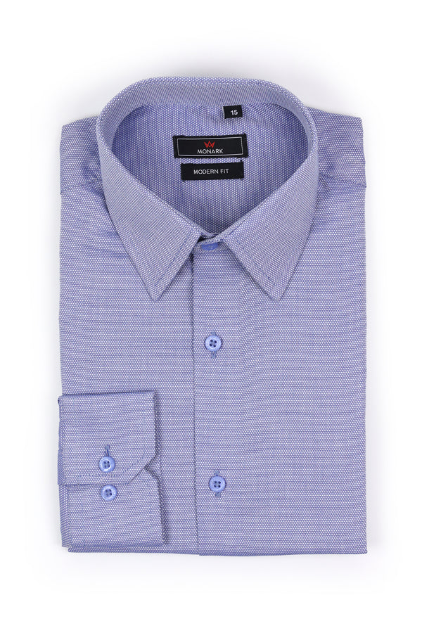 Blue Textured Formal Shirt