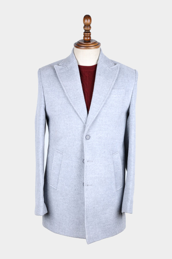 Light Grey Woolen Long Coat