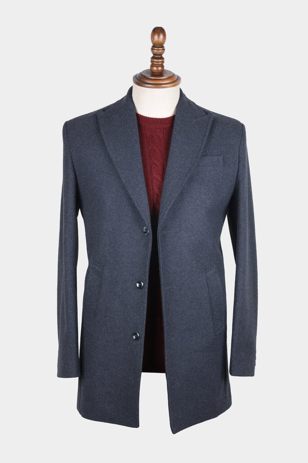 Dark Grey Woolen Long Coat