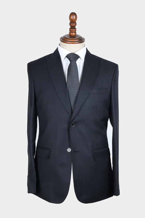 Black Textured Two-Piece Suit