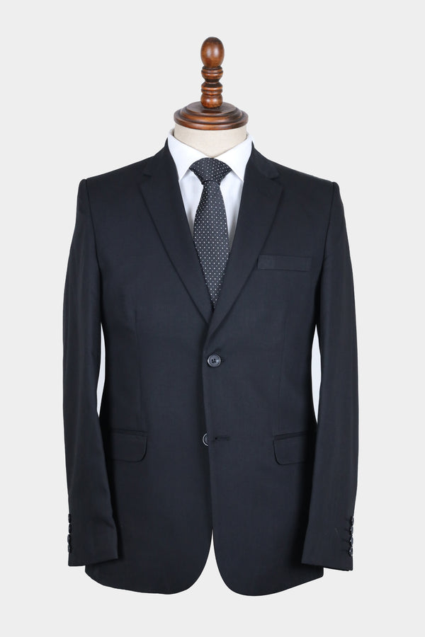 Solid Black Two-Piece Suit