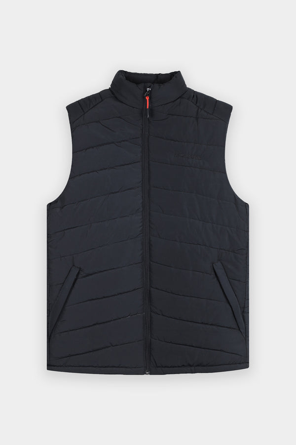 Black Quilted Sleeveless Jacket