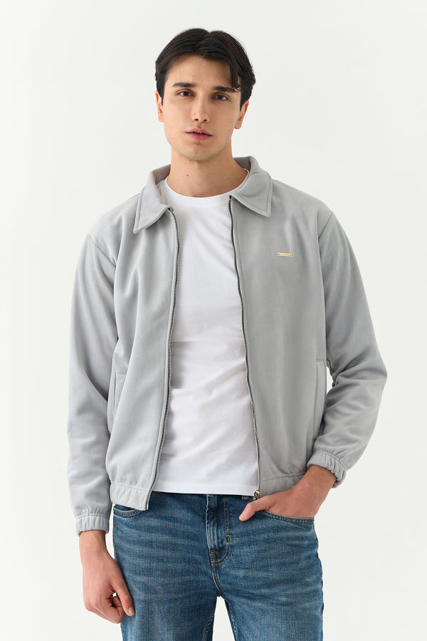Ash Grey Textured Zipper