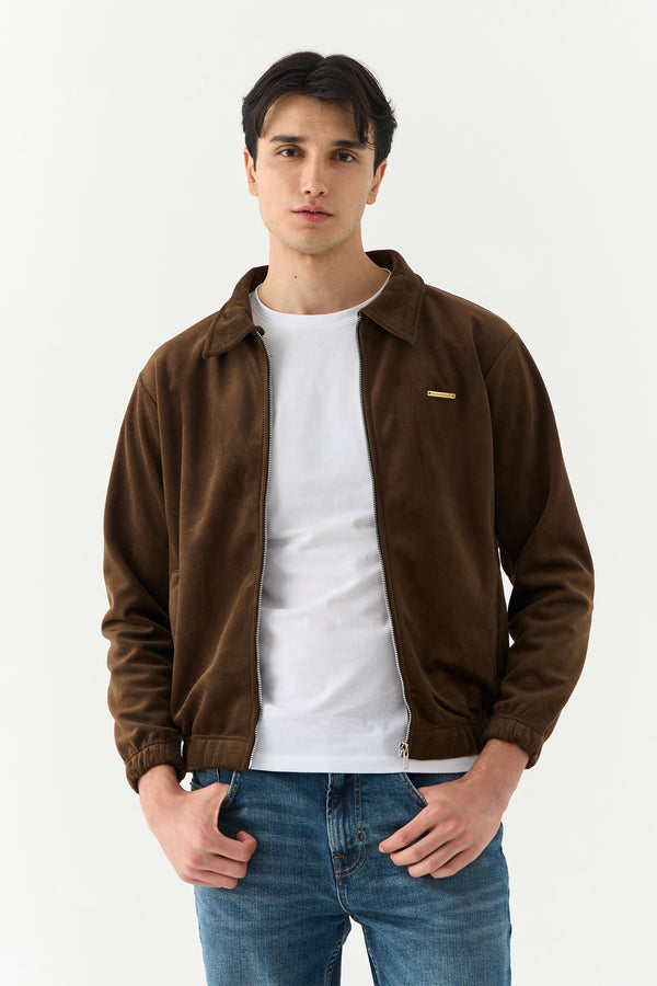 Mocca Brown Textured Zipper