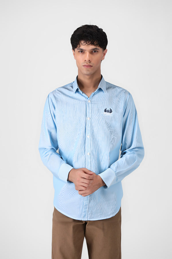 Sky Blue Striped Button Down Shirt