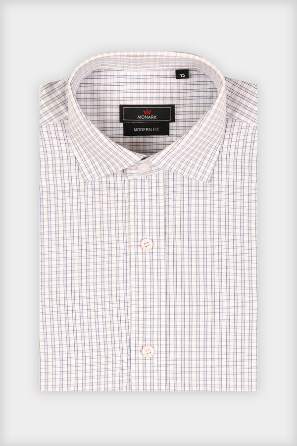 Grey Micro Checkered Formal Shirt