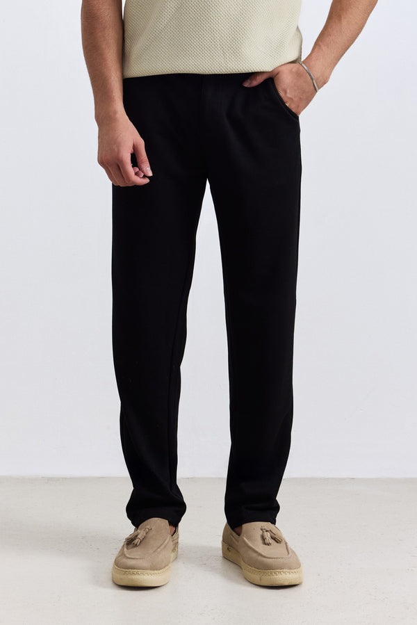 Black Knitted Chino Pant