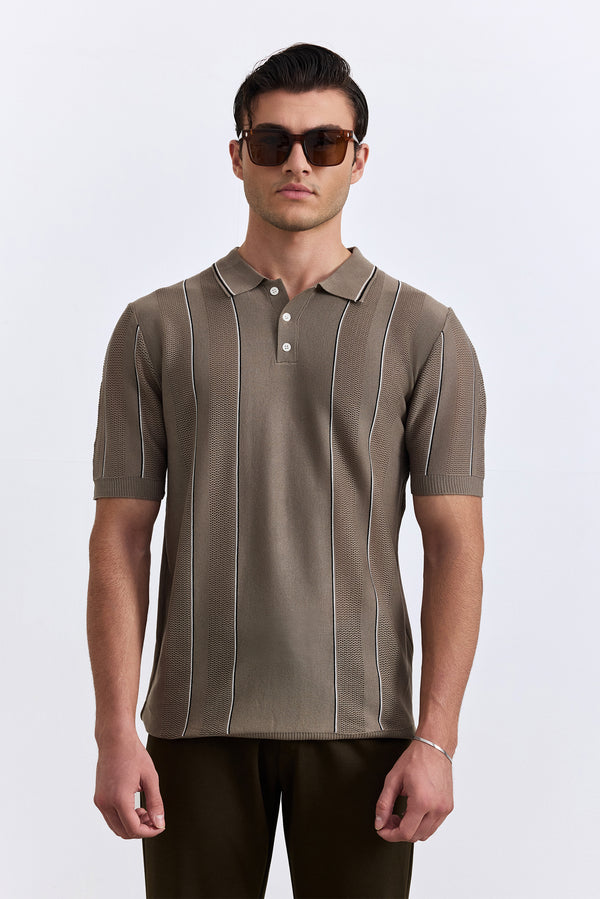 Brown Knitted Polo