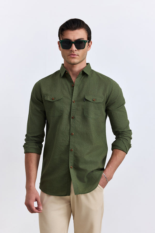 Army Green Button Down Shirt