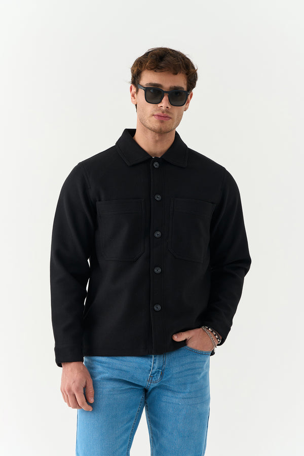 Black Wool Blend Jacket
