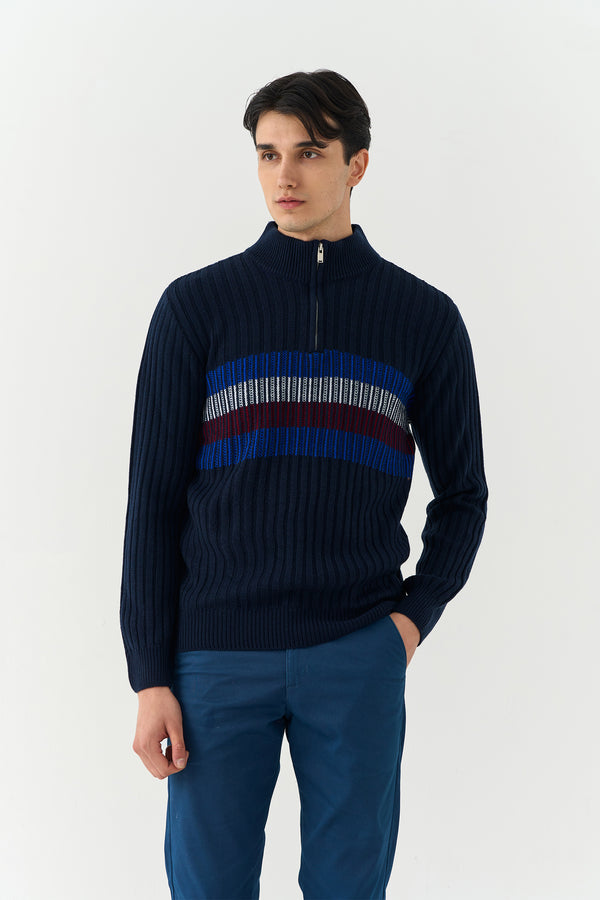 Navy Blue Stripped Sweater