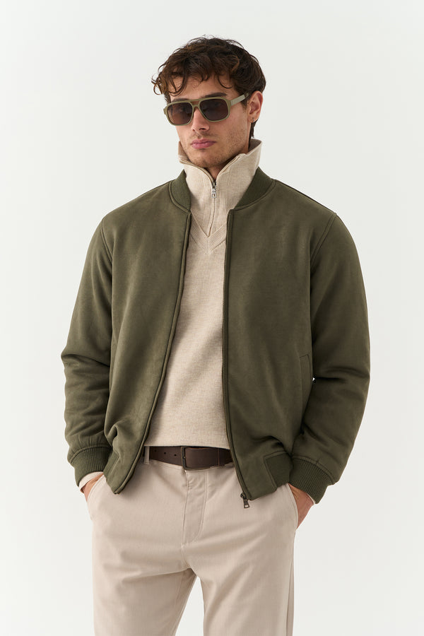 Olive Green Suede Jacket
