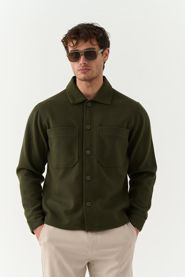 Olive Wool Blend Jacket