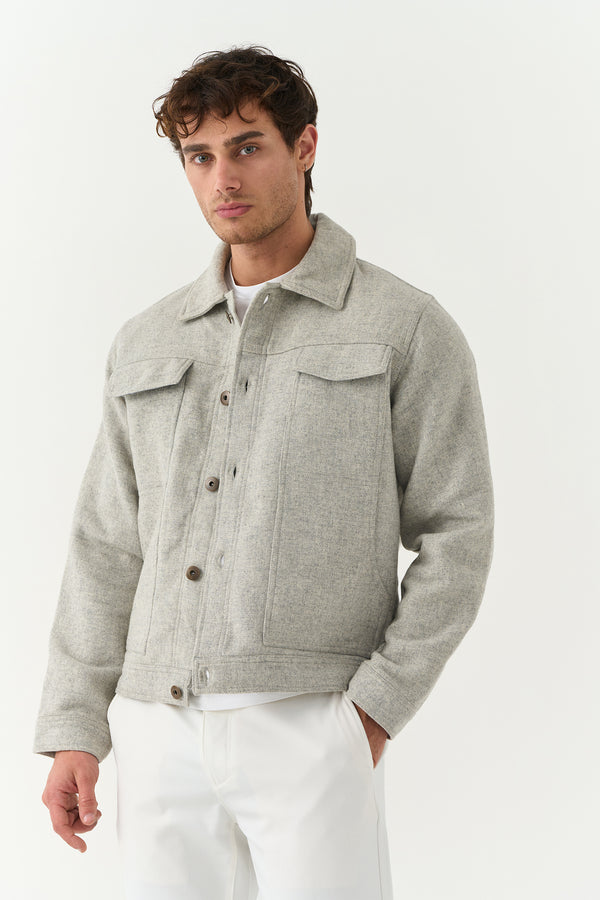 Grey Wool Blend Jacket
