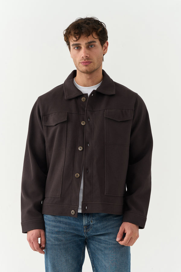 Deep Brown Double Pocket Jacket