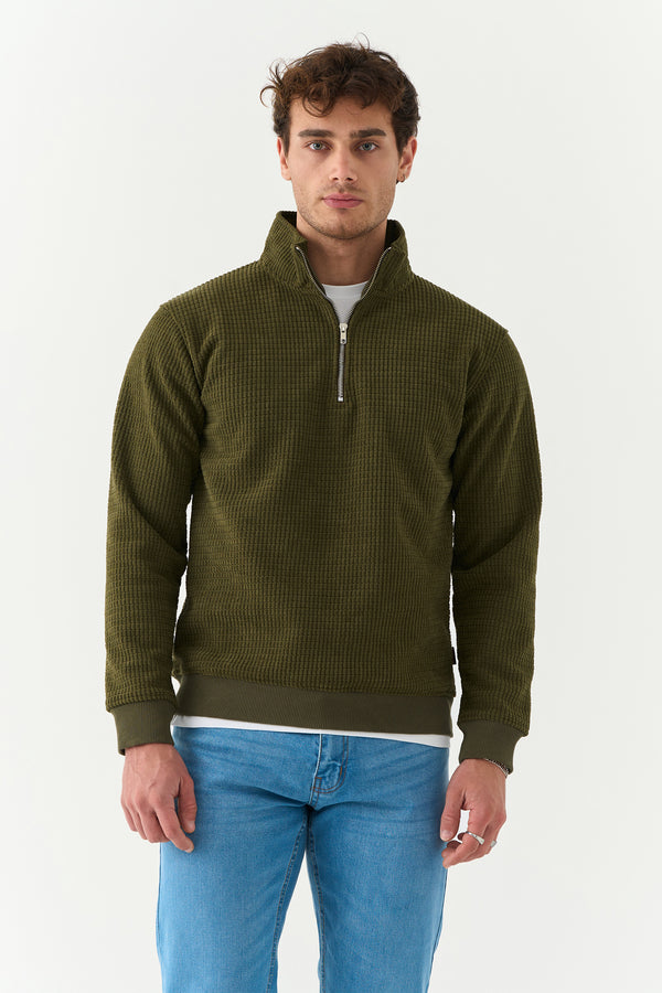 Olive SunZip Sweatshirt