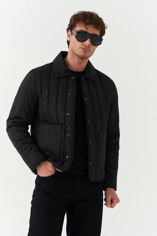 Black Quilted Puffer Jacket