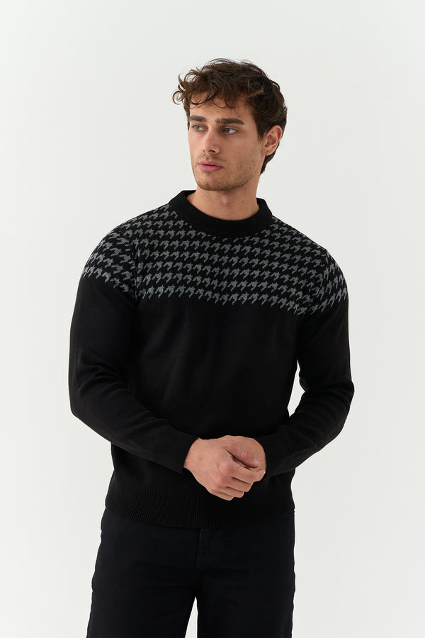 Black Houndstooth Sweater