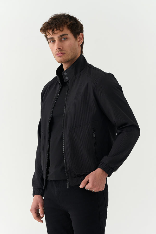 Black Lightweight Textured Jacket