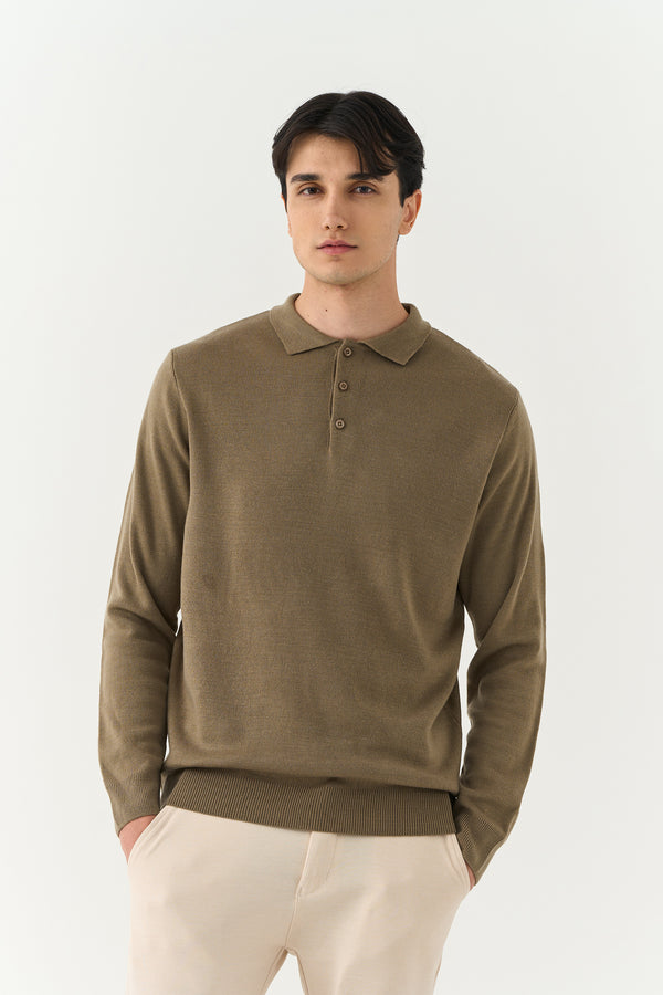 Taupe Brown Quarter-Zip Sweater