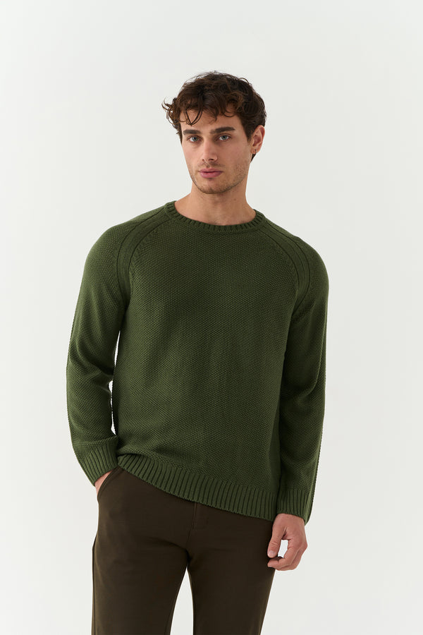 Olive Texture Knit Sweater