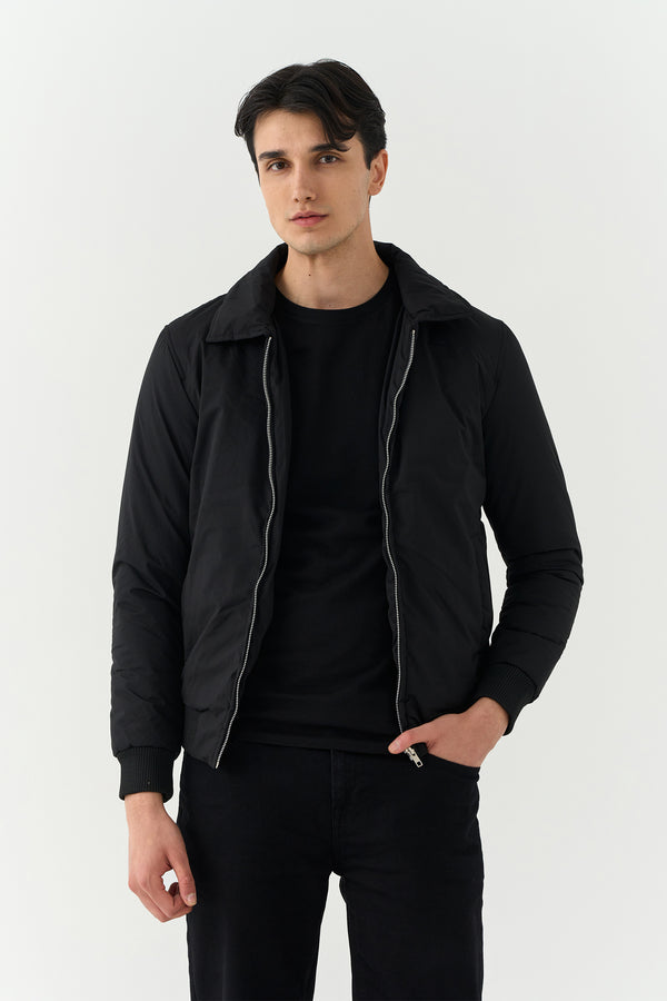 Jet Black Bomber Jacket