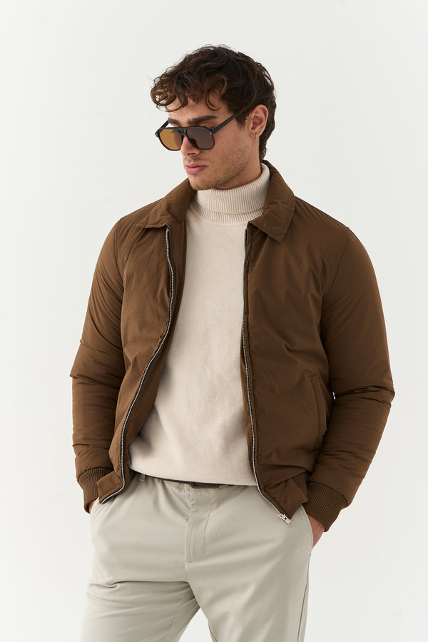 Mocca Brown Bomber Jacket