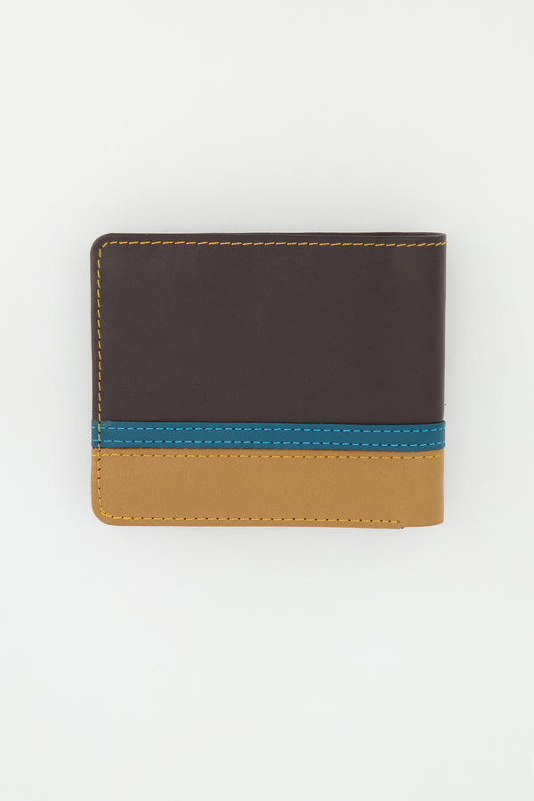 COLOR BLOCK BILLFOLD WALLET