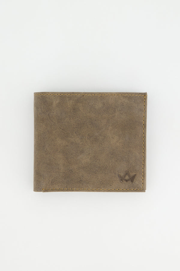 TEXTURED BILLFOLD BUFFLOW HIDE LEATHER WALLET