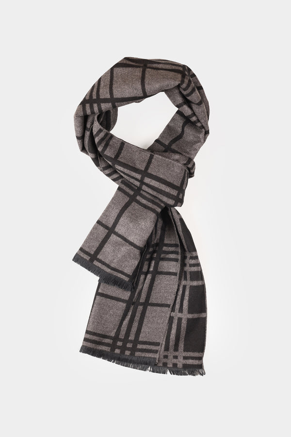 Grey-Black Pattern Scarf