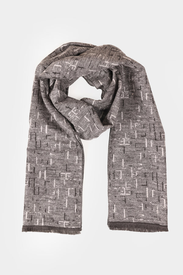 Grey-Black Pattern Scarf