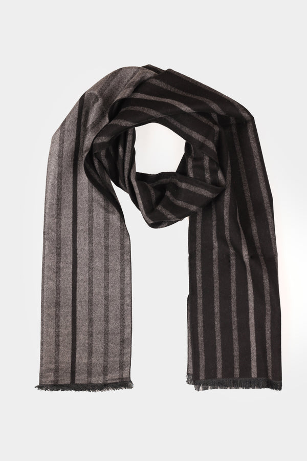 Grey-Black Vertical Line Pattern Scarf