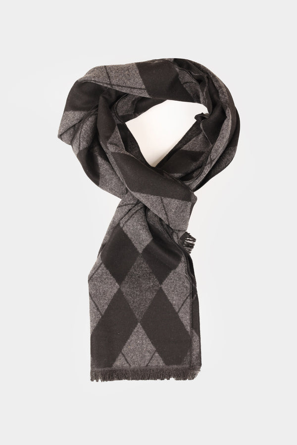 Grey-Black Diamond Pattern Scarf