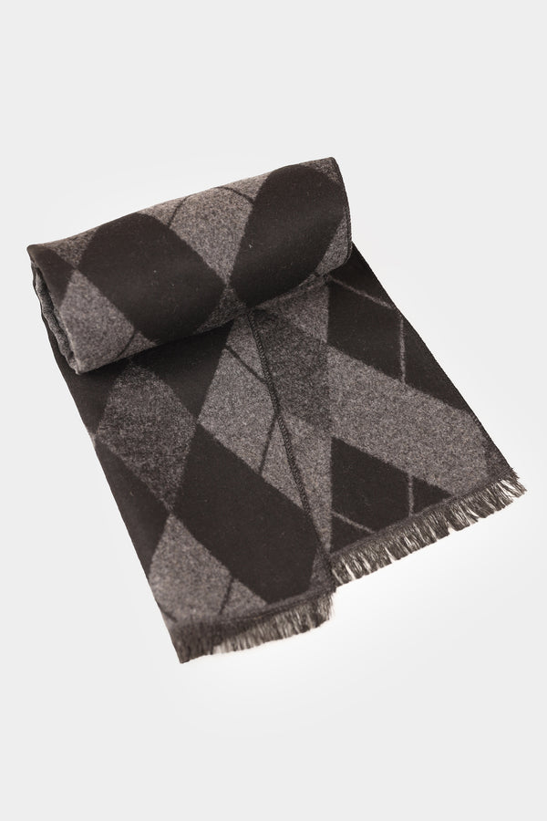 Grey-Black Diamond Pattern Scarf