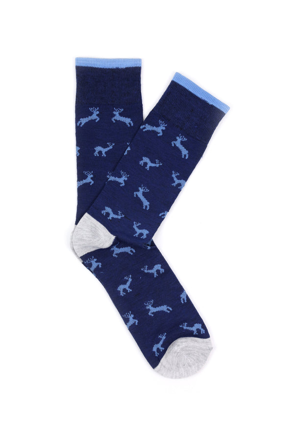Blue Reindeer Socks