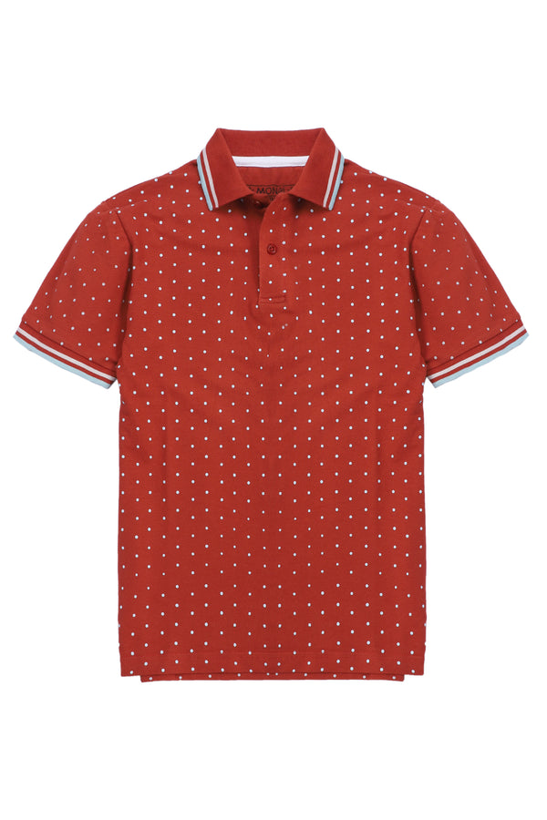 ROTARY PRINTED PIQUE POLO SHIRT