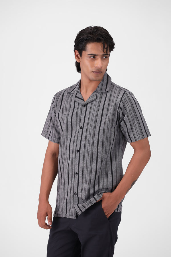 Grey Camp Collar Shirt