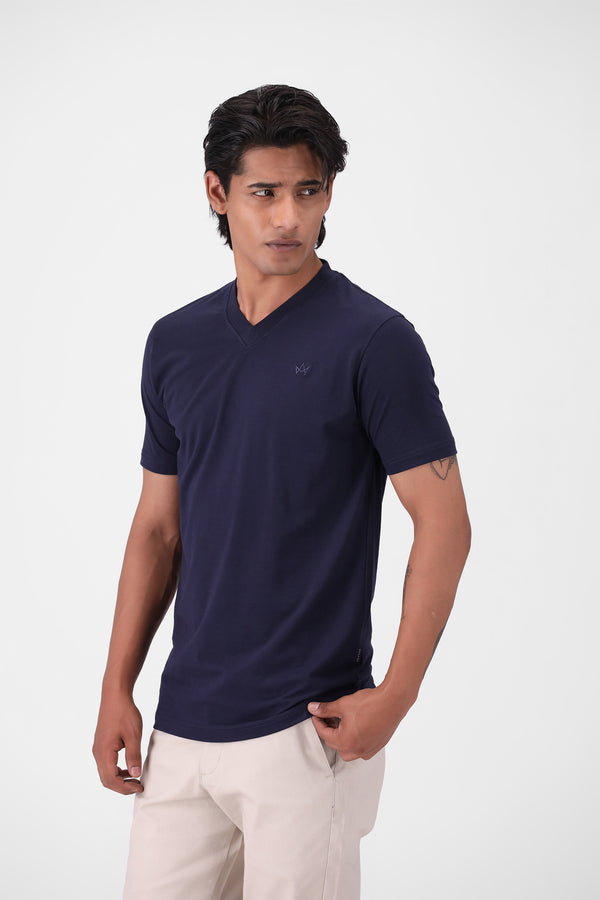 Navy Blue V-Neck Tee