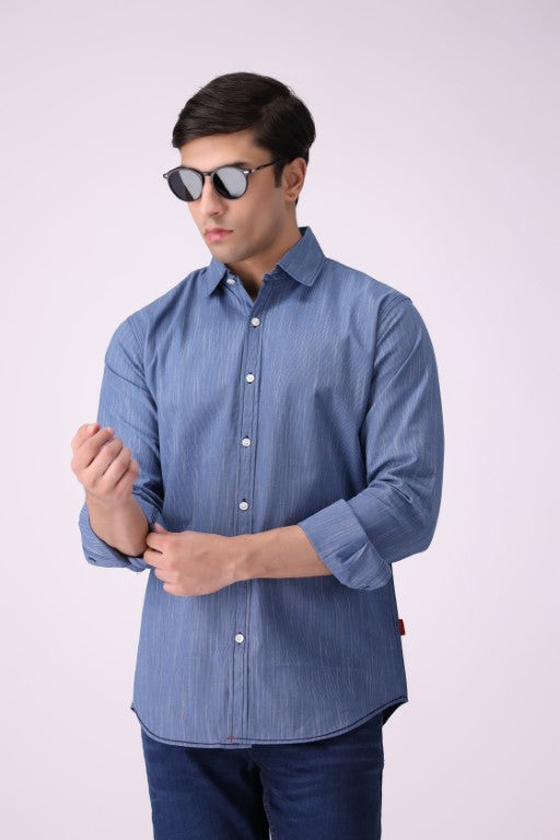 Blue Slim-Fit Shirt